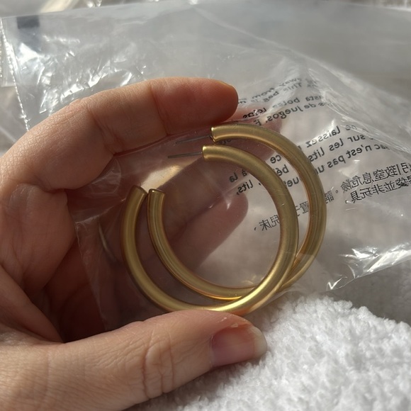 J. Crew Large 2" Gold Hoop Earrings - Picture 4 of 4